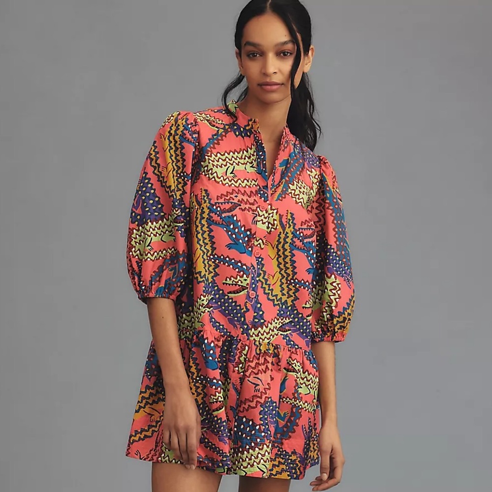 NWT Farm Rio Crocodile Printed Mini Dress Size S Small
